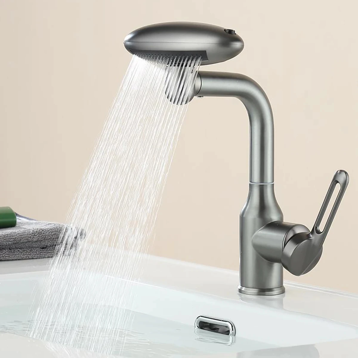 Multi Functional Waterfall Basin Faucet 4 Water Outlet Mode Spray Faucet 360°Rotation,Hot Cold Water Sink Mixer Tap For Bathroom Multi Functional Waterfall Basin Faucet 4 Water Outlet Mode Spray Faucet 360°Rotation,Hot Cold Water Sink Mixer Tap For Bathroom