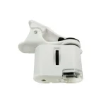 Clip Microscope 60X LED Jewelry Magnifying Glass Focusing Adjusted Pocket Microscope with Cell Phone Clip UV Light 6