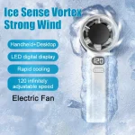 Portable Handheld Fan 120 Wind Speeds Mini Bladeless Hand Fan USB Rechargeable Highspeed Fans Camping Electric Fans Air Cooler 4