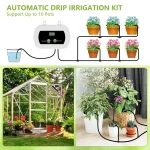 Garden Irrigation Controller with Timed Automatic Watering Device Built-in 1800mAh Battery Plant Watering System USB Charging 2