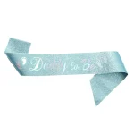 Mommy to Be and Daddy To Be Glitter Satin Sash Gifts for New Dad Mom Gender Reveal Baby Shower Party Favor Decorations Supplies 3