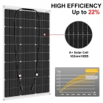 DOKIO 18V 100W/200W/400W Flexible Solar Panels Waterproof Monocrystalline Solar Panel Camping RV Home Charge 12V 4