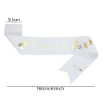 Mommy to Be and Daddy To Be Glitter Satin Sash Gifts for New Dad Mom Gender Reveal Baby Shower Party Favor Decorations Supplies 4