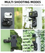 Magnetic Action Camera 360 Degree Rotary Hat Belt Backpack Clip Clamp Mount For DJl OSMO Action 6 5 Pro 4 Go Pro 13 12 11 10 9 4