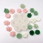 7Pcs Flower Silicone Molds 3D Rose Peony Chocolate Cake Baking Mold Handmade Candle Soap Gypsum Resin Handicraft Making Tools 2