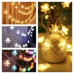 Snowflake Lights String LED Festoon Light USB Plug Christmas Tree Light Aesthetic Room Decoration Wedding Party New Year's Decor 4