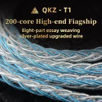 Original QKZ T1 200 Core TC Silver Plated Hifi Earphone Update Cable MMCX/2Pin Connector Use For QKZ ZXN ZXT VK4 ZX2 ZAX2 2