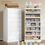 White Tall 8-Drawer Bedroom Dresser 59.6" Modern Wood Closet Organizer Storage Cabinet Large Vertical Hallway, Customized 4