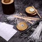 Multiple Sizes Waxed Cotton Thread Candle Wick 100pcs/set Smokeless Wick & Holder Candle Making Set Accessories Wicks Bracket 2