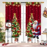 2pcs Christmas Curtain Merry Christmas Decoration for Home 2025 Xmas Curtain Window Ornaments Navidad Natal New Year Gift 2026