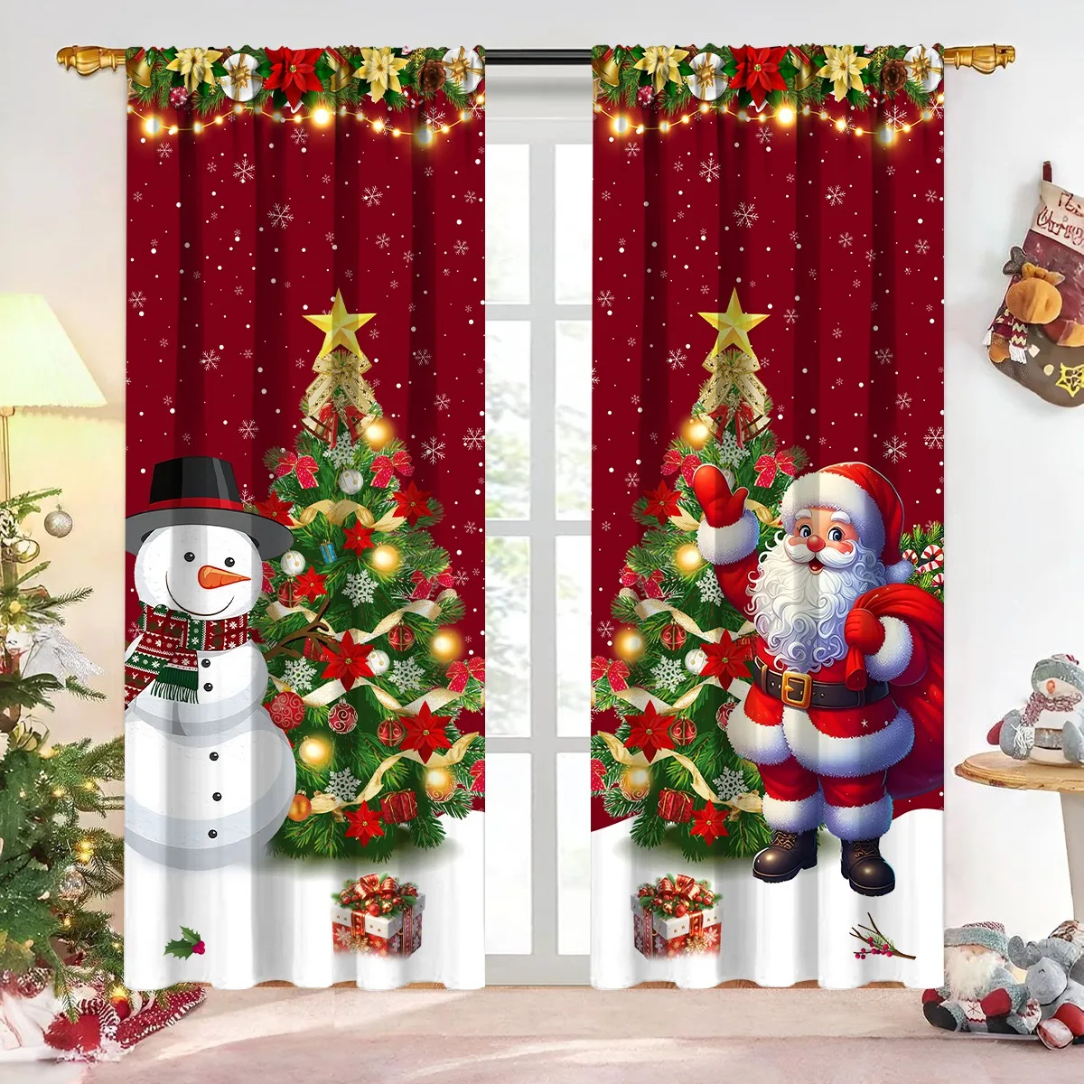 2pcs Christmas Curtain Merry Christmas Decoration for Home 2025 Xmas Curtain Window Ornaments Navidad Natal New Year Gift 2026 2pcs Christmas Curtain Merry Christmas Decoration for Home 2025 Xmas Curtain Window Ornaments Navidad Natal New Year Gift 2026