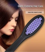Hair Straightener Brush Ceramic Fast Straightening Heating Hot Comb Women's Smoothing Brush Styling Tool Curling Iron 2