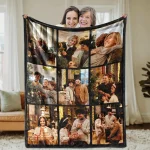 Personalized 9-Photo Fleece Blanket - Custom Multi-Image Soft Warm Gift for Friends Family Couples
