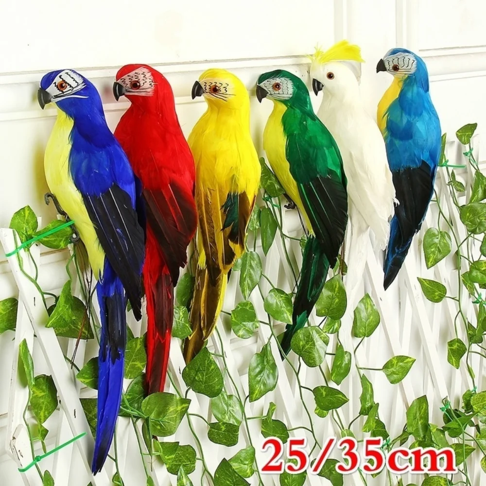25/35cm Creative Handmade Simulation Parrot Animal Bird Garden Props Decoration Miniature Feather Lawn Doll Ornaments 25/35cm Creative Handmade Simulation Parrot Animal Bird Garden Props Decoration Miniature Feather Lawn Doll Ornaments