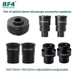 RF4 Pair of 20X/10mm 10X/22mm Adjustable/non-adjustable Binocular and Tri-optic Optical Stereo Microscope Accessories Eyepieces