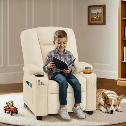 Big Kids Recliner Child Reclining Chair Toddler Recliner Sofa with Cup Holders Customized Furniture for Kids