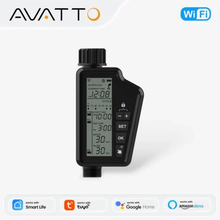 AVATTO Tuya WIFI Smart Garden Watering Timer with Large LCD Display for Home & Outdoor Irrigation,Automatic Garden Watering Tool