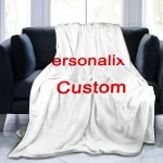 1 Piece of Customized Personalized Blanket Upload Pictures DIY Flannel Blanket - Customized Warm Photos, Soft and Warm, Suitable for Sofa, Bed, Office, Car and Outdoor Travel - Halloween, Thanksgiving, Birthday, Wedding, Couple, Valentine's Day, Graduation, Party Festival Perfect Gift for Men and Women 2