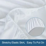 1pc Waterproof Mattress Protector Cover, Ultra-Soft Breathable Knitted Fitted Sheet for Bed, Bedroom Essentials 4