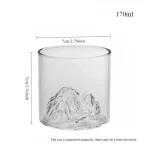 5 Oz 3D Guanshan Whiskey Glass Set Transparent Crystal Cup Suitable for Drinking Whiskey Cognac Cocktail Ice Wine Glass 6