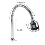 304 Stainless Steel Swivel Spout Kitchen Sink Faucet Pipe Fittings Single Handle Connection 3