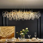 2025 Luxury Gold Crystal LED Chandeliers Living Dining Room Bedroom Lighting Lustre Ceiling Pendant Lamps Indoor Villa Lights Fi