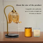 Tulip Flower Warm Candle Lamp French Retro Bedroom Bedside Lamp Fireless Fragrance Atmosphere Table Lamp 6