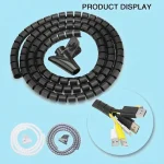 1.5/2m 10/16 mm Flexible Spiral Cable Organizer Storage Pipe Cord Protector Management Cable Winder Desk Tidy Cable Accessories 2