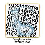 5 Sheets Arabic Number Stickers 1 Inch Number Stickers Waterproof Vinyl Self-adhesive Removable Office Home Cup Decoration Lable 3