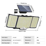 LED Solar Security Lights Motion Sensor Outdoor 234/280/226LED Flood Light IP65 Waterproof Split Wall Lamp Solar Powered 3 Mode 4