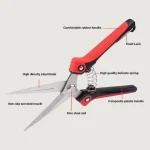 1PC Pruning Shear Branch Scissors Stainless Steel Non-Slip Handle Sharp Pruning for Household Garden Fruit Tree Trimming Tools 4