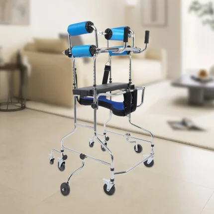 Rollator Walker 8-Wheel Adjustable Mobility Aid, 220lbs Capacity, Seat & Brakes for Elderly, Rehabilitation