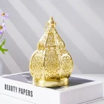 1PC, European-style ironwork hollowed-out gourd-shaped decorative candlestick, Moroccan decorative style candlestick 6