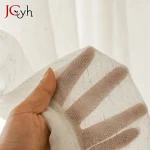 Japan Style Flax Linen Look Tulle Sheer Curtains for Living Room Windows Transparent Voile Curtain for Kitchen Rideaux Customize 5