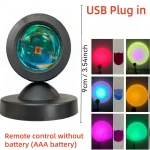 Sunset Light Projection Light With Remote Control 16-Color Night Light RGB Color Changing LED Light Bedroom photography prop 6