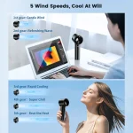coldSky Portable Handheld Fan High-Speed Cooling Fan 4000mAh Battery Rechargeable Mini Fan Perfect for Beach Travel Vacation 4