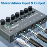 Upgraded Depusheng Ultra Low Noise 4/6/8 Channel Line Mixer Mini Sound Mixer Power Supply DC5V Easy Operation Audios Mixer 4