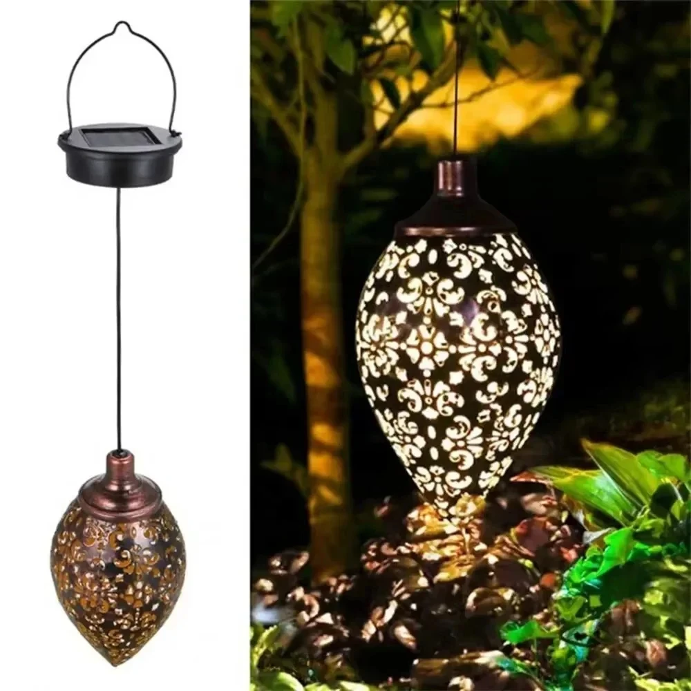 Outdoor Water Drop Shaped Solar Projection Light Waterproof Hollowed-out for Garden Patio Stair Fence Street Landscape Balcony Outdoor Water Drop Shaped Solar Projection Light Waterproof Hollowed-out for Garden Patio Stair Fence Street Landscape Balcony