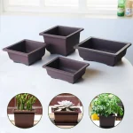 Outdoor Garden Landscape Bonsai Tray Square Rectangular Flowerpots Imitation Purple Clay Succulent Plants Pots 	
Pots for Plants 5