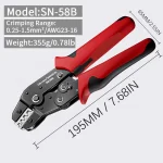 Ratcheting Crimping Tool Set For Dupont JST MOLEX Open Barrel,Dupont Molex JST TE Terminals & EPC PCIE SATA Pins SN-58B 4