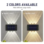 Solar Outdoor Wall Light 12 LED Waterproof Garden Light Courtyard Balustrade Decorative Atmosphere Lamp Down Luminous Solar Lamp 2