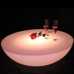 LED Illuminated Furniture, LED Bar Table, D66*H22cm, Coffee Table, Li Battery Rechargeable, Waterproof IP65, Party Event,1PC 2