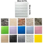 10/20pcs 3D Wall Stickers Self Adhesive Foam Pane Room Decor Waterproof peel and stick Wallpaper for Interior Decoration 2