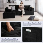 Modular Sectional Sofa Couch, L Shaped Modern Cloud Couch with 1 Ottoman, Sofa in A Box, Tufted 4-Seat Boneless Sleeper Chair fo 6
