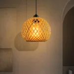 Bamboo Pendant Lamp Hanging Lamp Handmade Rattan Chandelier Fixture Restaurant Dining Room Indoor Lighting AC85-260V 3