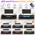 70IN White TV Stand for 75/80 inch TV,Modern LED TV Stand for Living Room,High Gloss Entertainment Center with Storag Customized 4