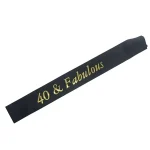 Gold Glitter Birthday Sash 30 40 50 60 70 80 Fabulous Satin Sash for 30th 40th 50th 60th 70th 80th Birthday Party Decor Supplies 3