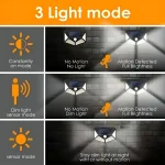 100LED Solar Flood Lights 3 Modes Outdoor Solar Motion Security Solar Light Waterproof for Garden Patio Garage Wall Light 4