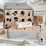 Cute Cat Wooden Stamp Set for DIY Stamping Junk Journal Labels Cards Scrapbooking Meow Seal Craft Hobbies - Home & Garden 4
