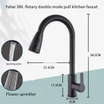 Kitchen Faucets Brushed Nickel Pull Out Kitchen Sink Water Tap Deck Mounted Mixer Stream Sprayer Head Hot Cold Taps Sliver 5